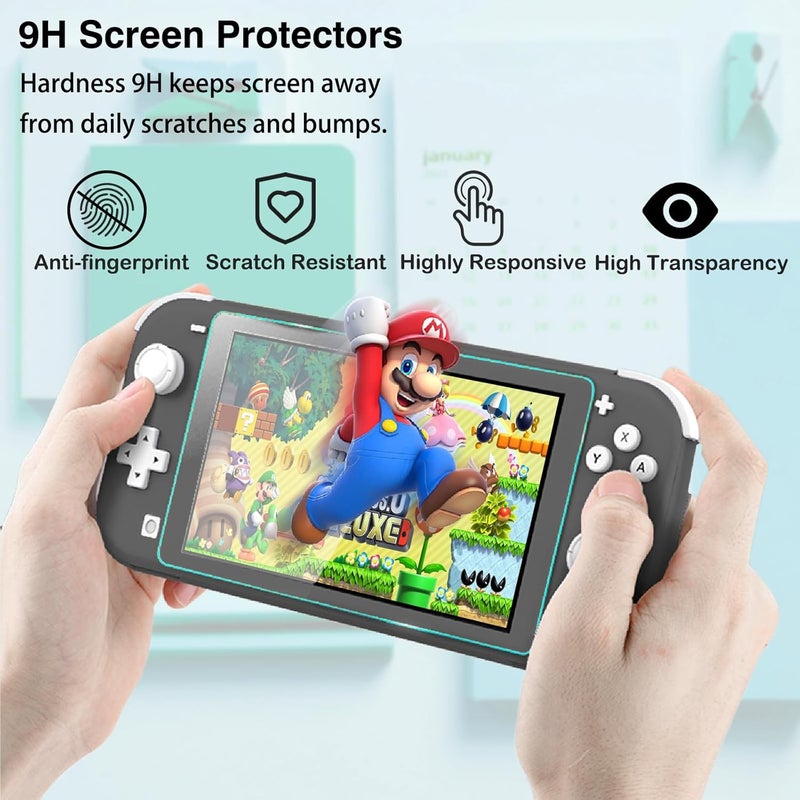 TIKOdirect Carrying Case for Nintendo Switch lite, Pink Shockproof Portable Travel Bag with Large Storage, Glitter Galaxy cover, Screen Protectors, Cute Cat Claw Thumb Grips Caps, Black - Image 5